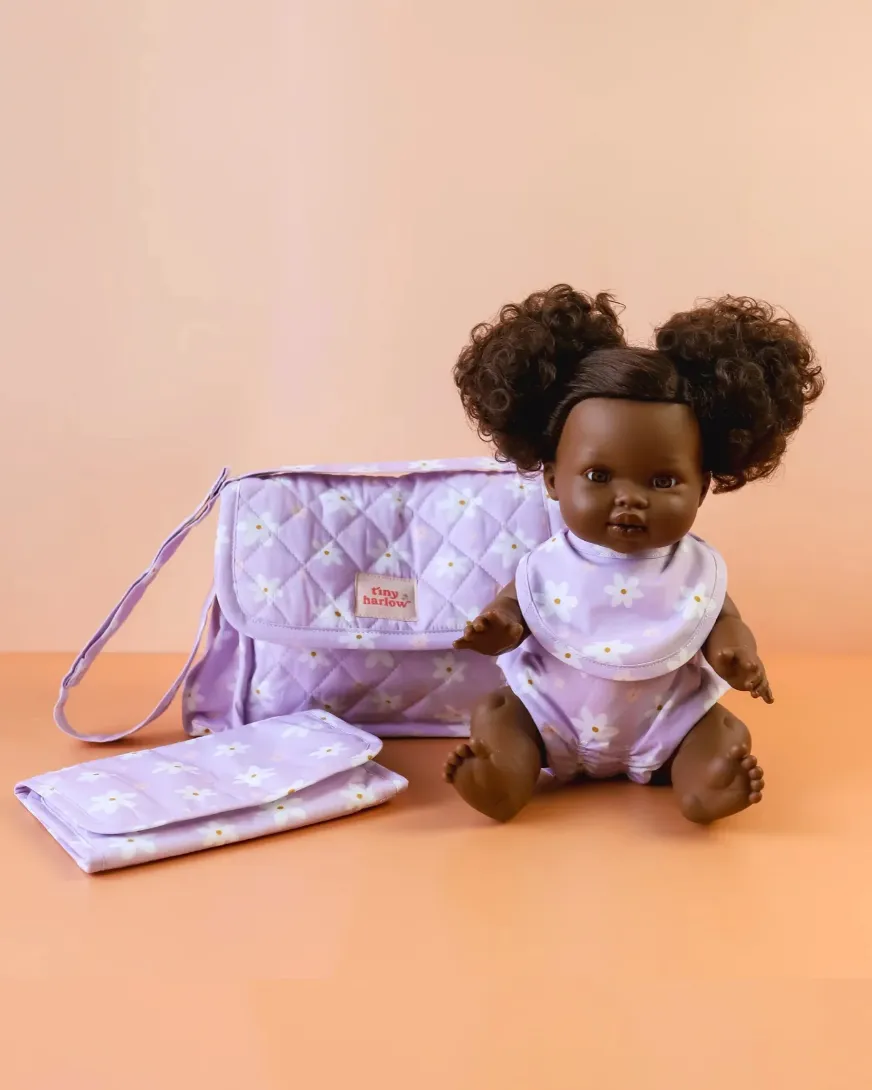 Tiny Harlow Convertible Diaper Bag - Lavender Daisy