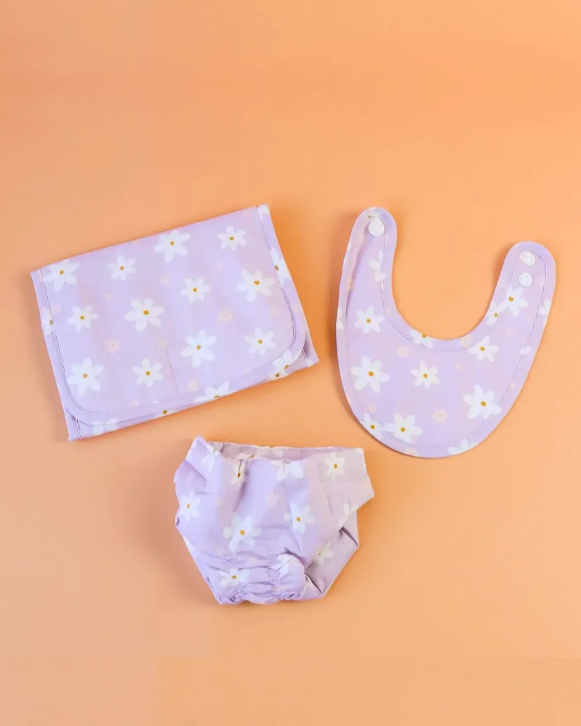 Tiny Harlow Convertible Diaper Bag - Lavender Daisy