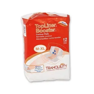 Tranquility 3096 TopLiner Booster Contour Pad Large Diaper 120/Case by Tranquility