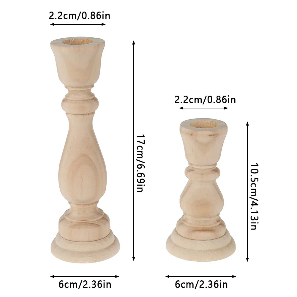 Unfinished Wooden Candlesticks - DIY Craft Candle Holders