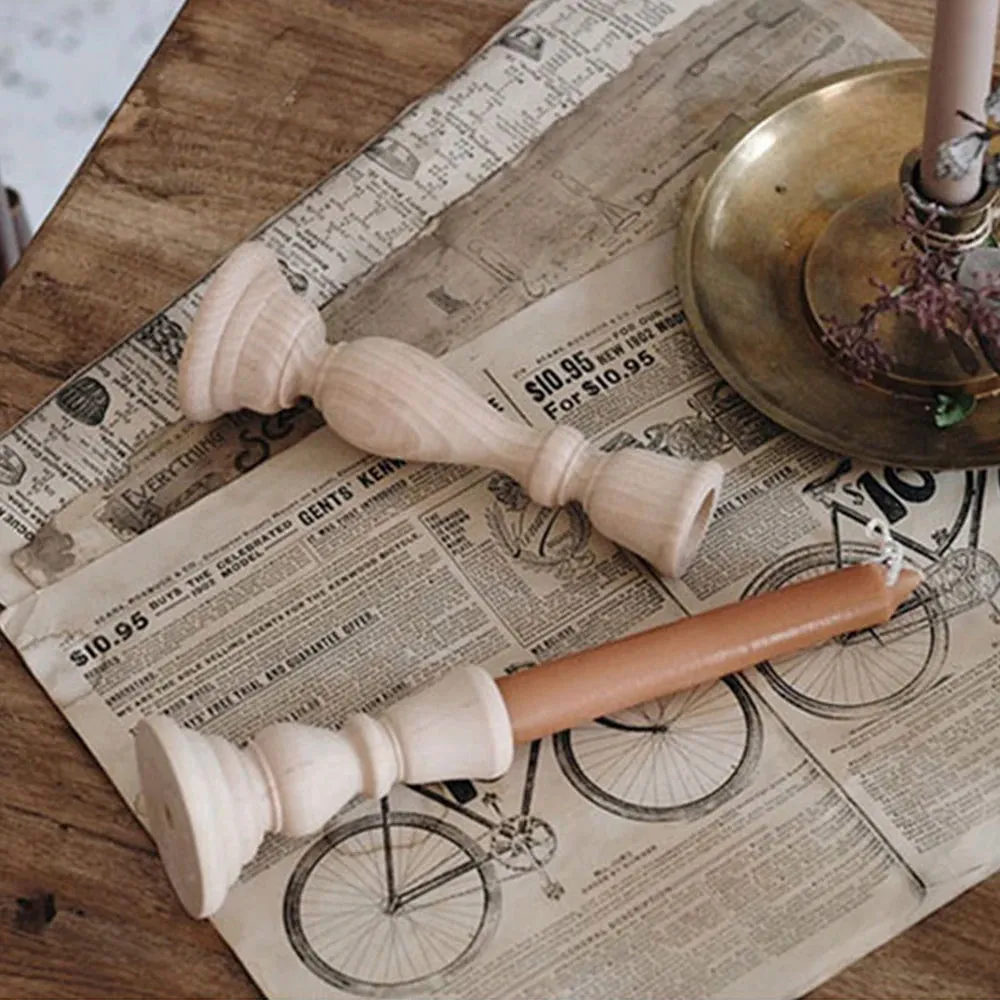 Unfinished Wooden Candlesticks - DIY Craft Candle Holders