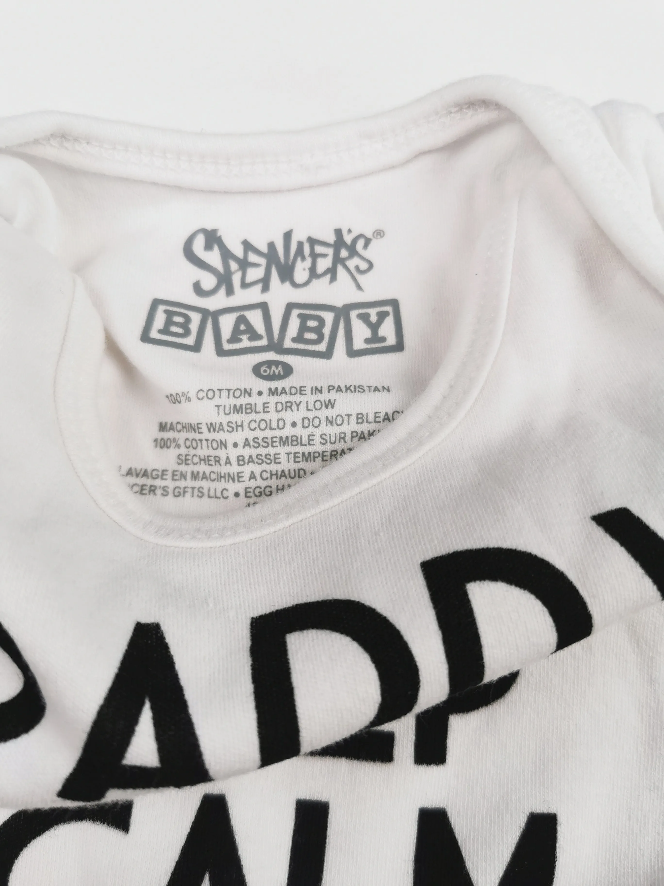 UNISEX SIZE 6 MONTHS - SPENCER'S BABY, Graphic Onesie T-shirt EUC B33