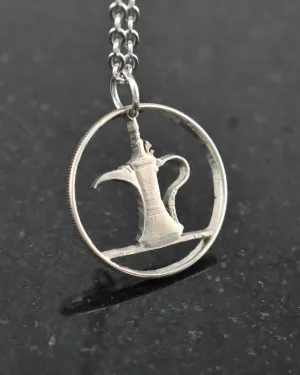 United Arab Emirates - Dallah Coffee Pot Cut Coin Pendant
