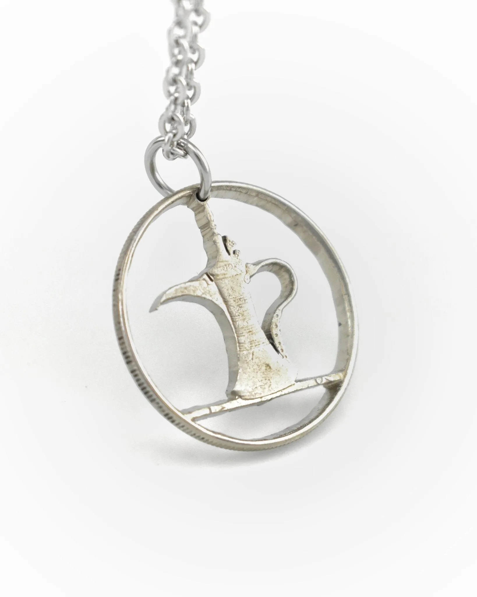 United Arab Emirates - Dallah Coffee Pot Cut Coin Pendant