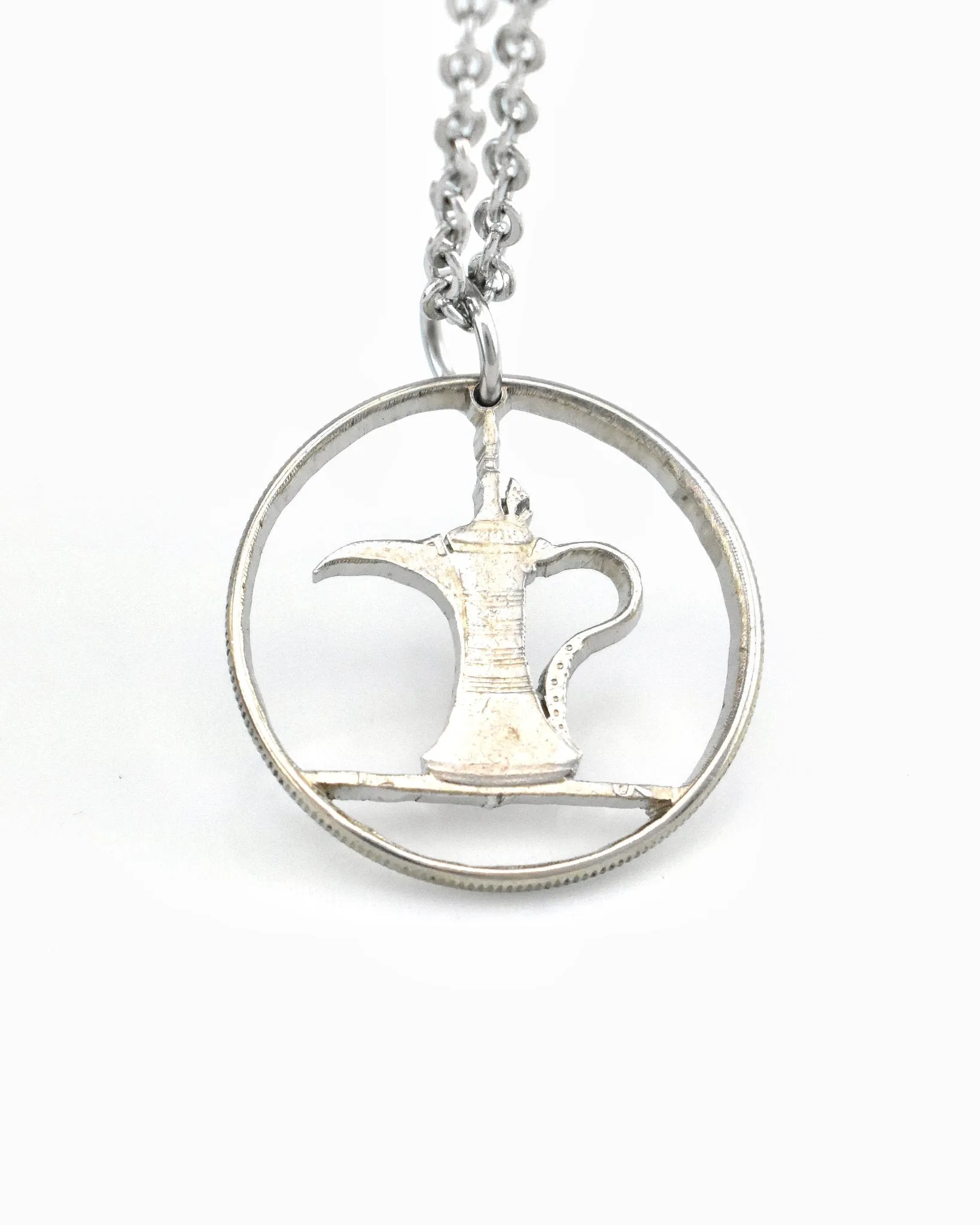 United Arab Emirates - Dallah Coffee Pot Cut Coin Pendant