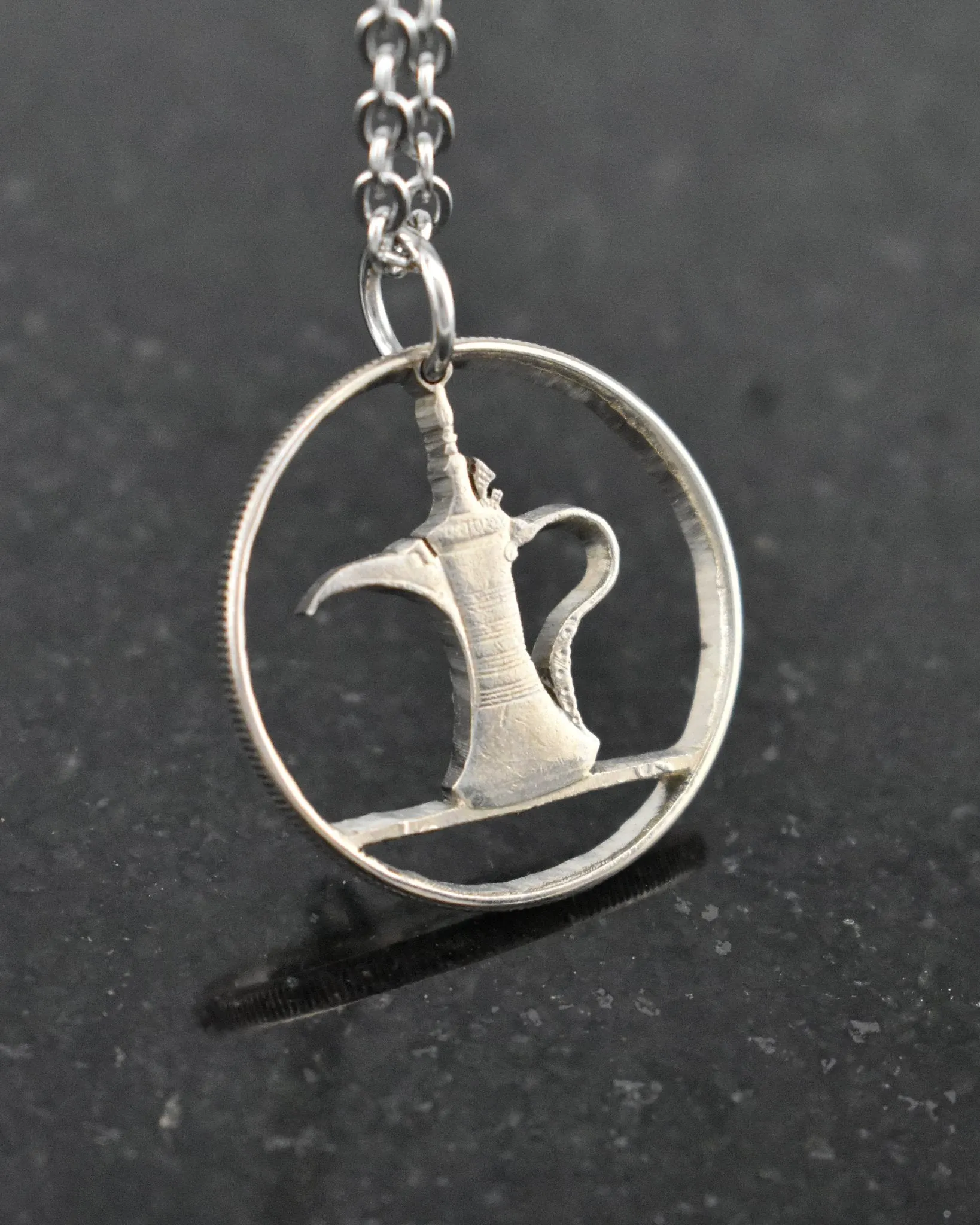 United Arab Emirates - Dallah Coffee Pot Cut Coin Pendant