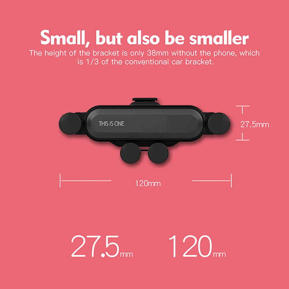Universal Car Phone Holder For iPhone X XS Max Samsung Huawei Car Air Vent Mount Holder Gravity Mobile Phone Holder Silver