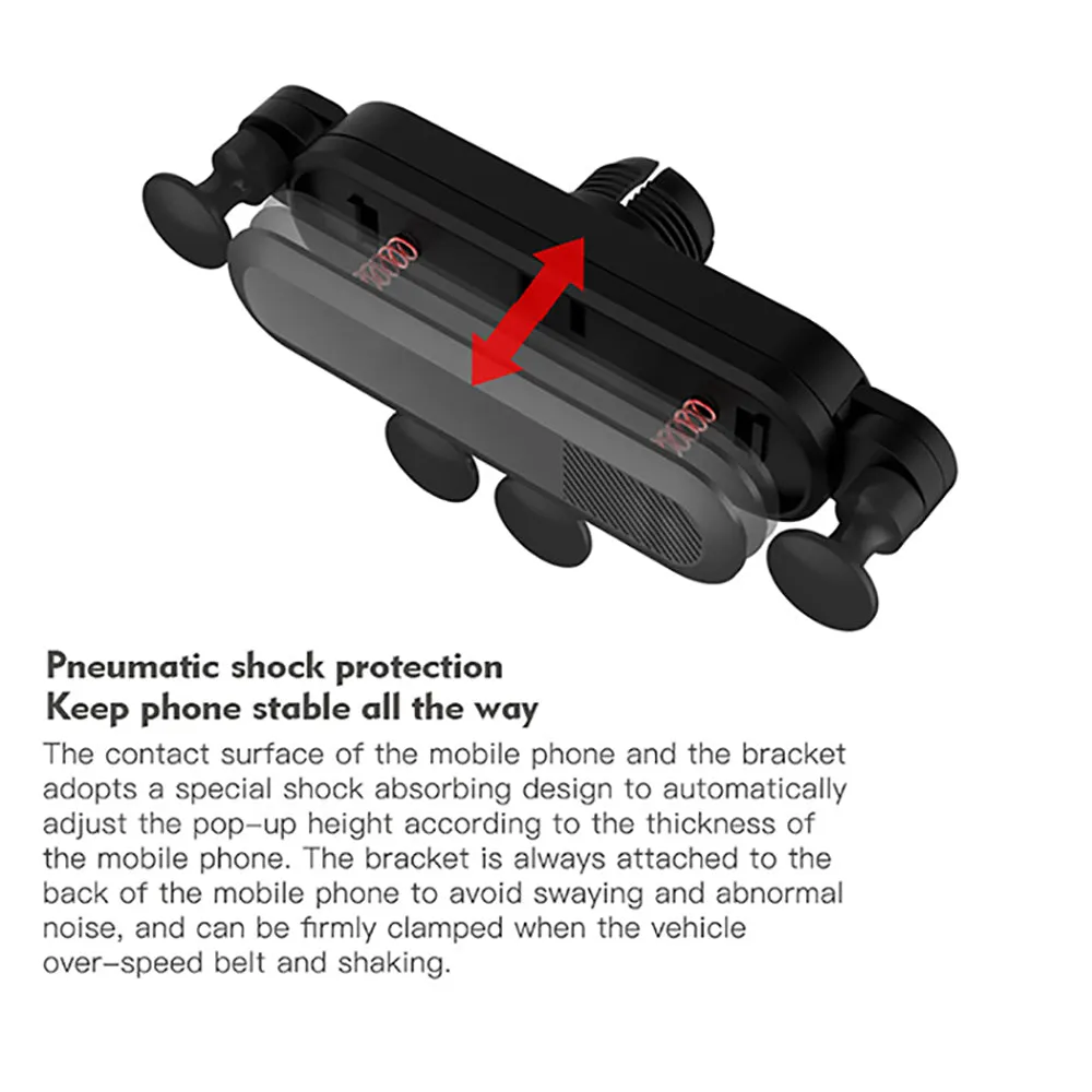 Universal Car Phone Holder For iPhone X XS Max Samsung Huawei Car Air Vent Mount Holder Gravity Mobile Phone Holder Silver