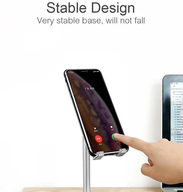 Universal Desk Telescopic Cell Phone Holder Stand For Mobile Phone/Tablet Desktop Cellphone Holder for iphone ipad xiaomi Stand Universal Bracket Retractable silver