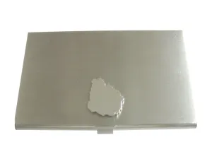 Uruguay Map Shape Pendant Business Card Holder