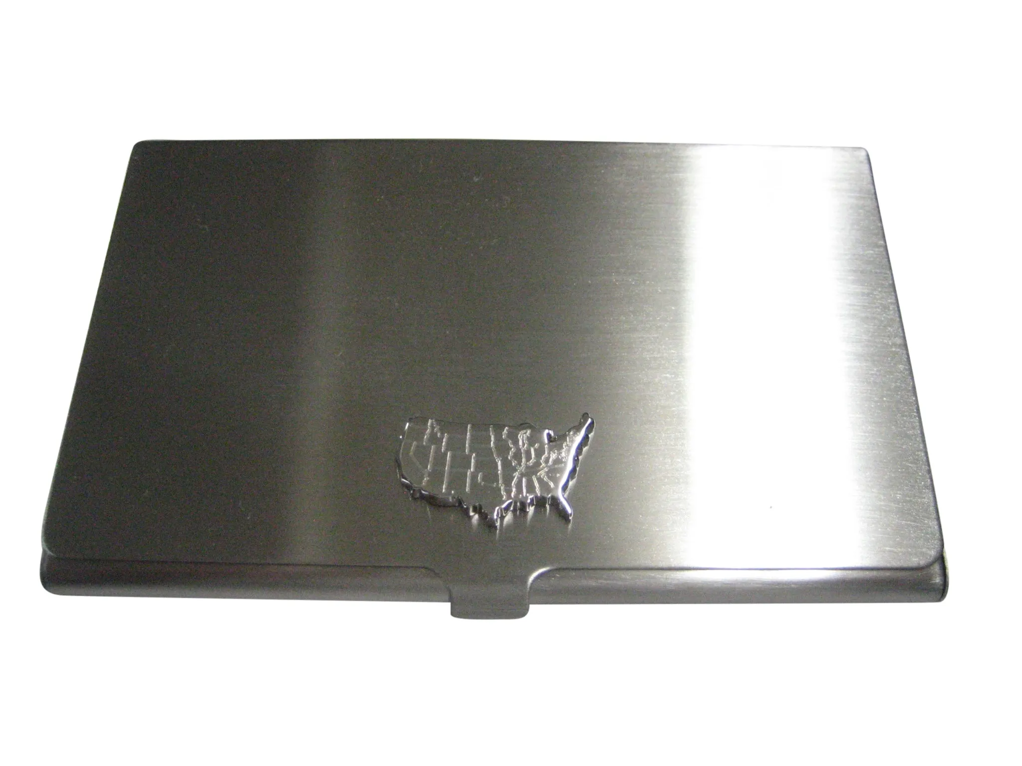 USA America Map Shape with Engraved States Business Card Holder