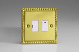 Varilight 1-Gang 13A Switched Fused Spur with Neon Georgian Brass XG6NW