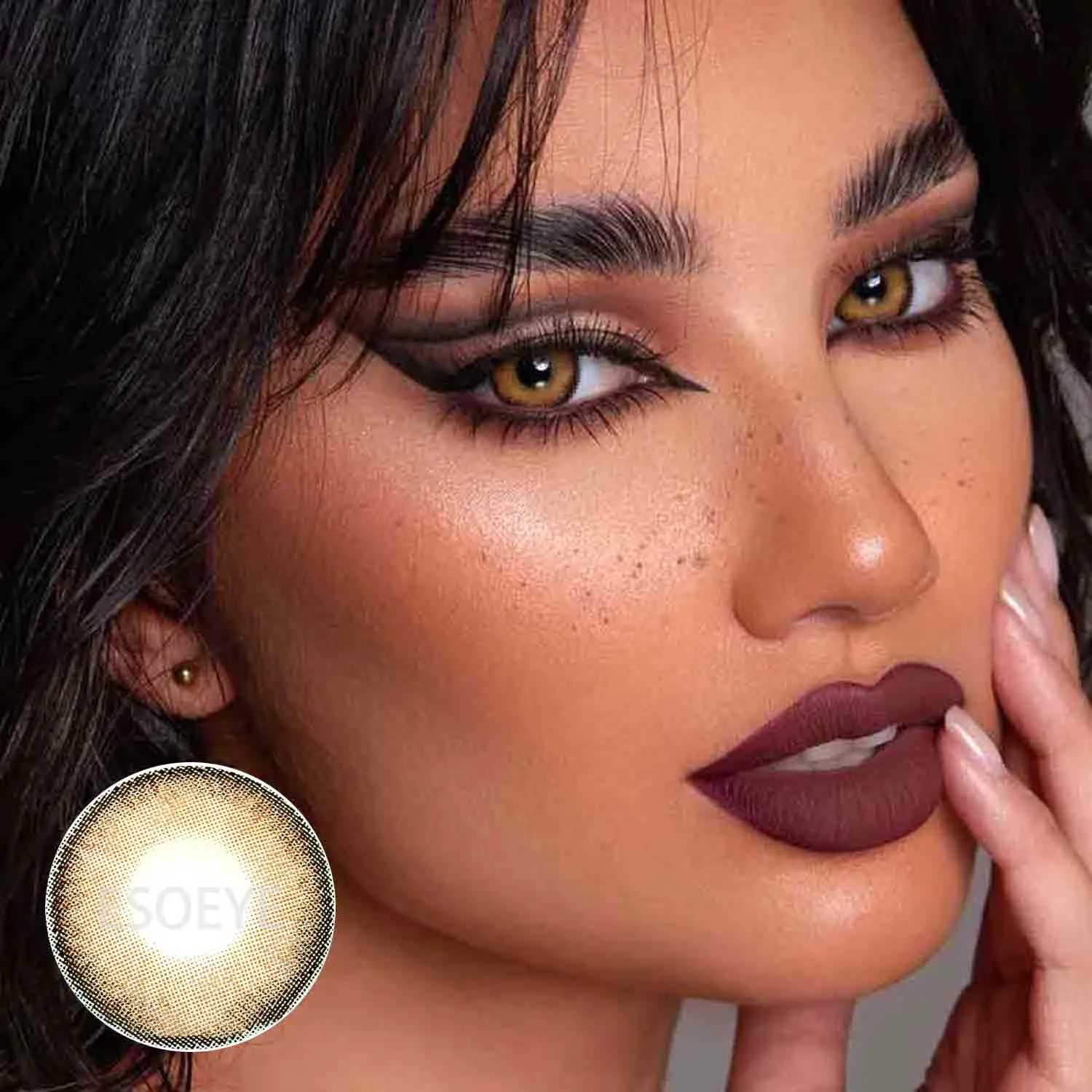 Velvet Brown Colored Contact Lenses Yearly