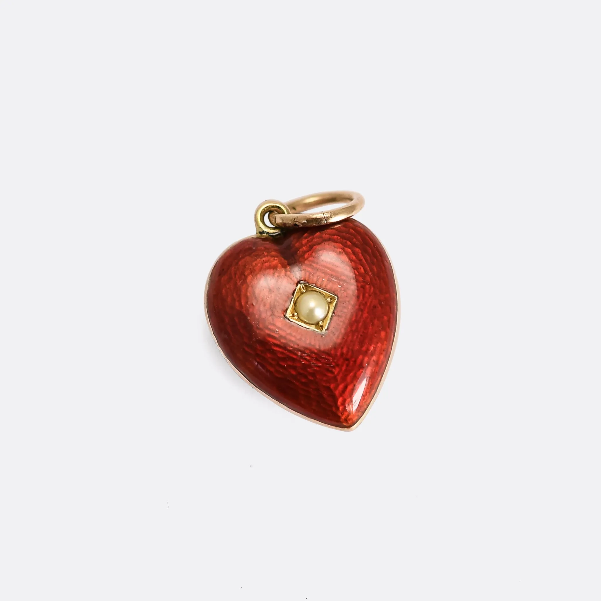 Victorian Pearl & Guilloché Enamel Locket Pendant