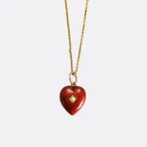 Victorian Pearl & Guilloché Enamel Locket Pendant