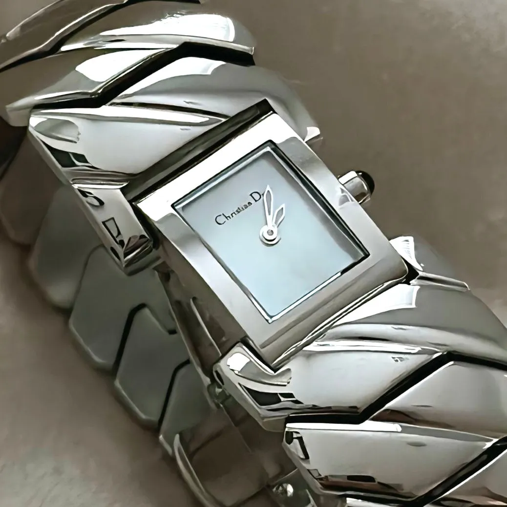 VINTAGE DIOR MOTHER-OF-PEARL SILVER WATCH