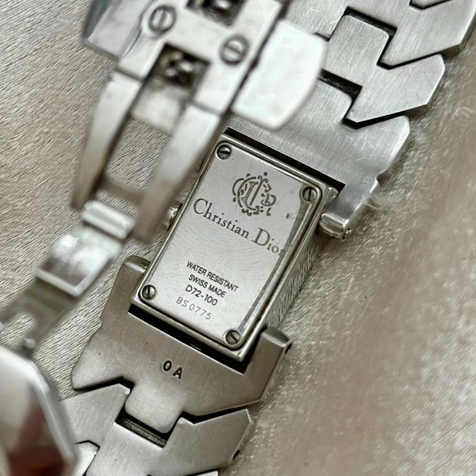 VINTAGE DIOR MOTHER-OF-PEARL SILVER WATCH