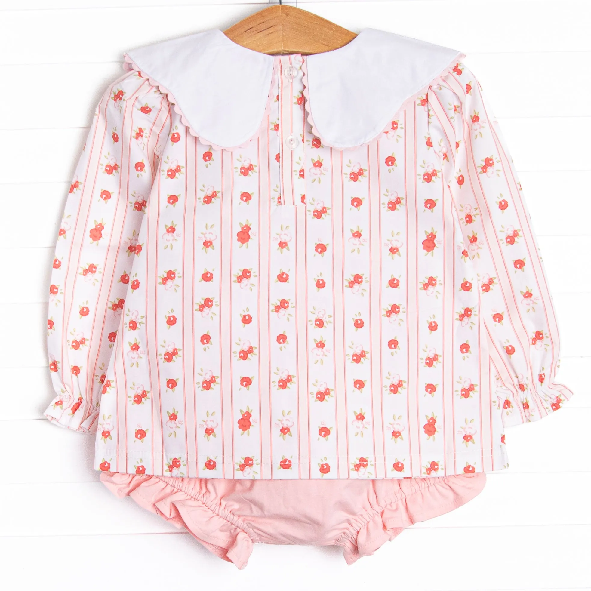 Vintage Rose Diaper Set, Pink