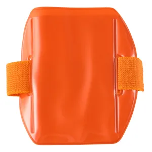 Vinyl Vertical Arm Band Badge Holder, 2.38" x 3.38" - Fluorescent Orange (25/Box)