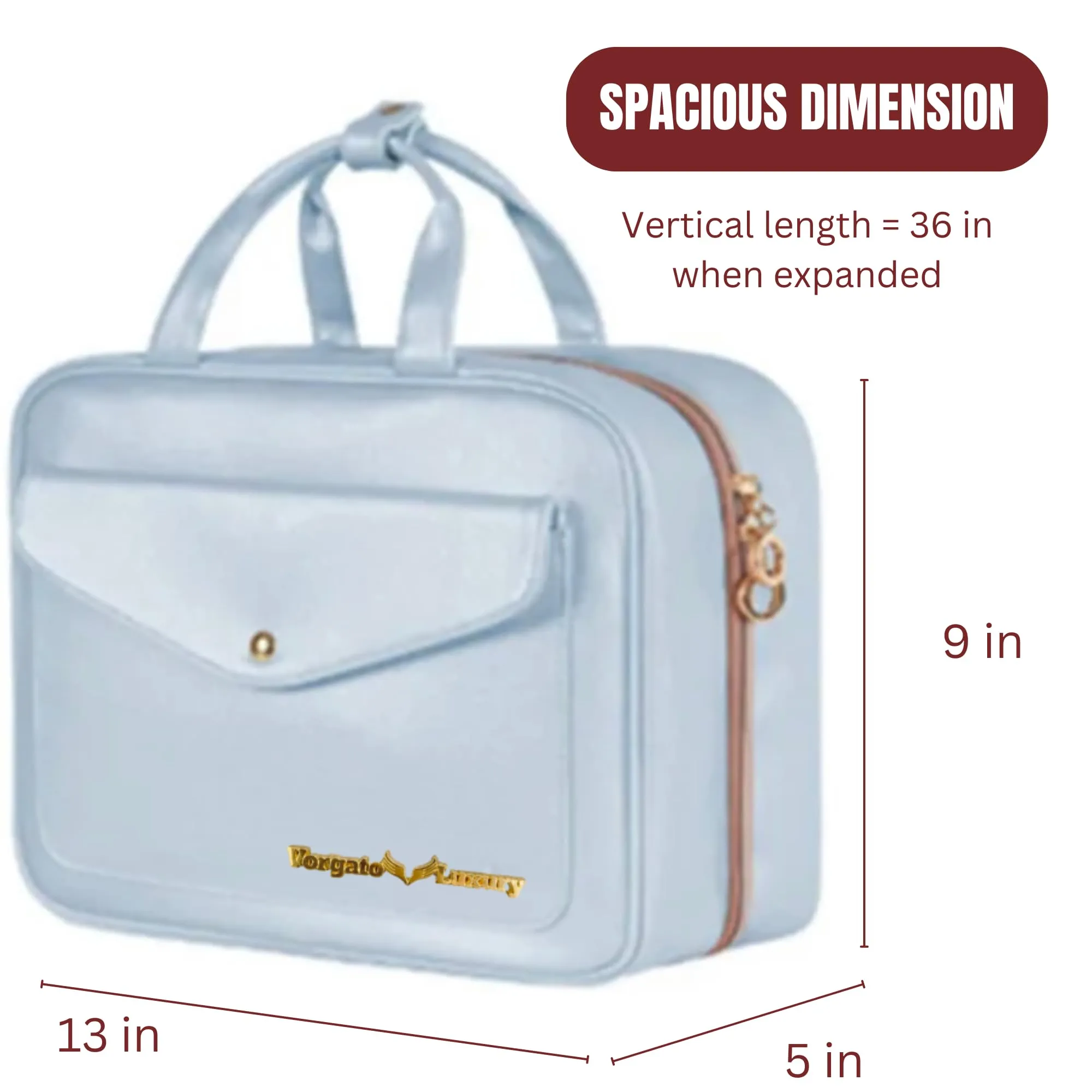 Vorgato Luxury - Hanging Toiletry Bag - Cosmetic Bags for Women - Cruise Ship Essentials - Toiletry Bag for Women - Toiletry Bag for Men - Cosmetic Travel Bag - Toiletry Bag