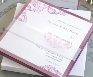 Wedding Invitation - Vintage Invitations - Elegant Invitation - Purple Invitation - Square Invitation - Birthday Invitation-Party Invitation