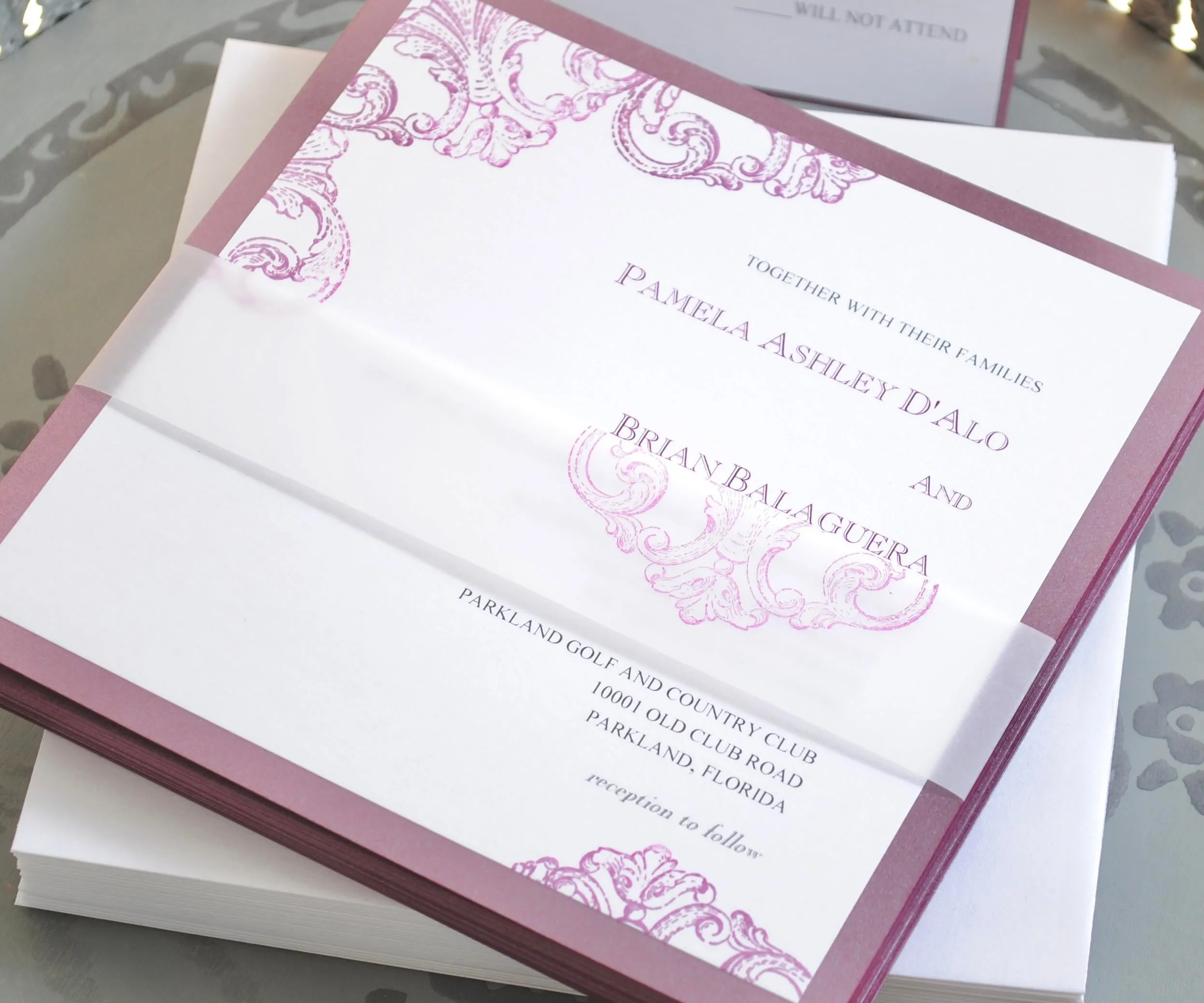 Wedding Invitation - Vintage Invitations - Elegant Invitation - Purple Invitation - Square Invitation - Birthday Invitation-Party Invitation