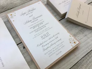 Wedding Invitation - Vintage Wedding Invitation - Champagne Wedding Invitation - Modern Invitation -Decorative Invitation -Golden Invitation