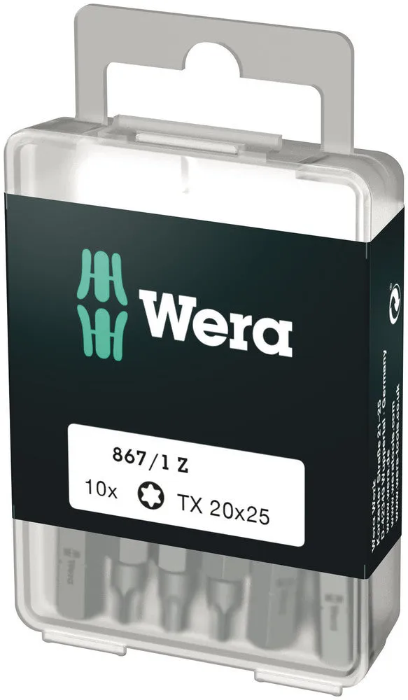 Wera 05072408001 867/1 DIY TORX® bits, TX 20 x 25 mm, 10 pieces