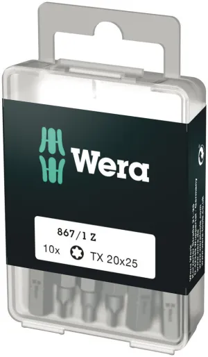 Wera 05072408001 867/1 DIY TORX® bits, TX 20 x 25 mm, 10 pieces