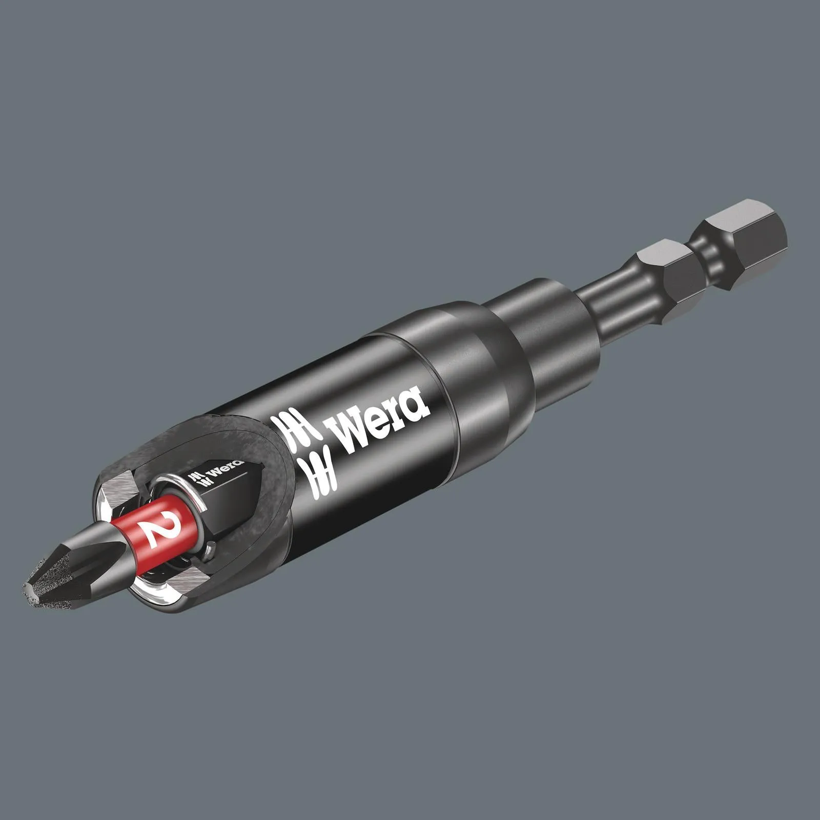 Wera Impaktor Impact Bit Holder with Retaining Ring and Ring Magnet 897/4 IMP R 1/4" Hex 75mm