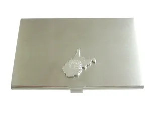 West Virginia State Map Shape and Flag Design Business Card Holder