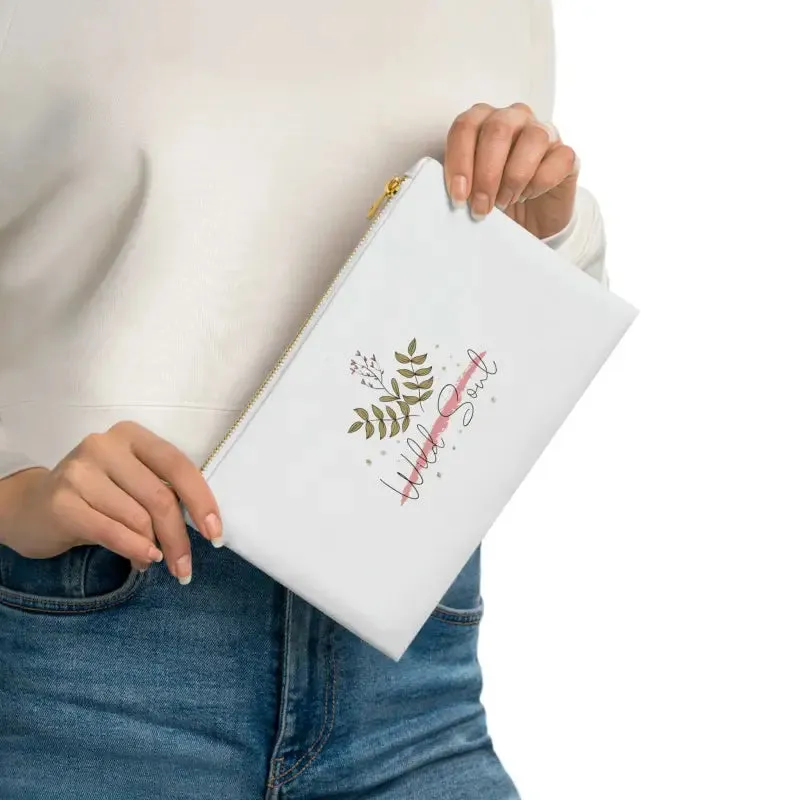 Wild Soul Cosmetic Bag with Gold Color Zipper
