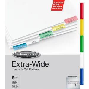 Wilson Jones Oversized Insertable Tab Dividers