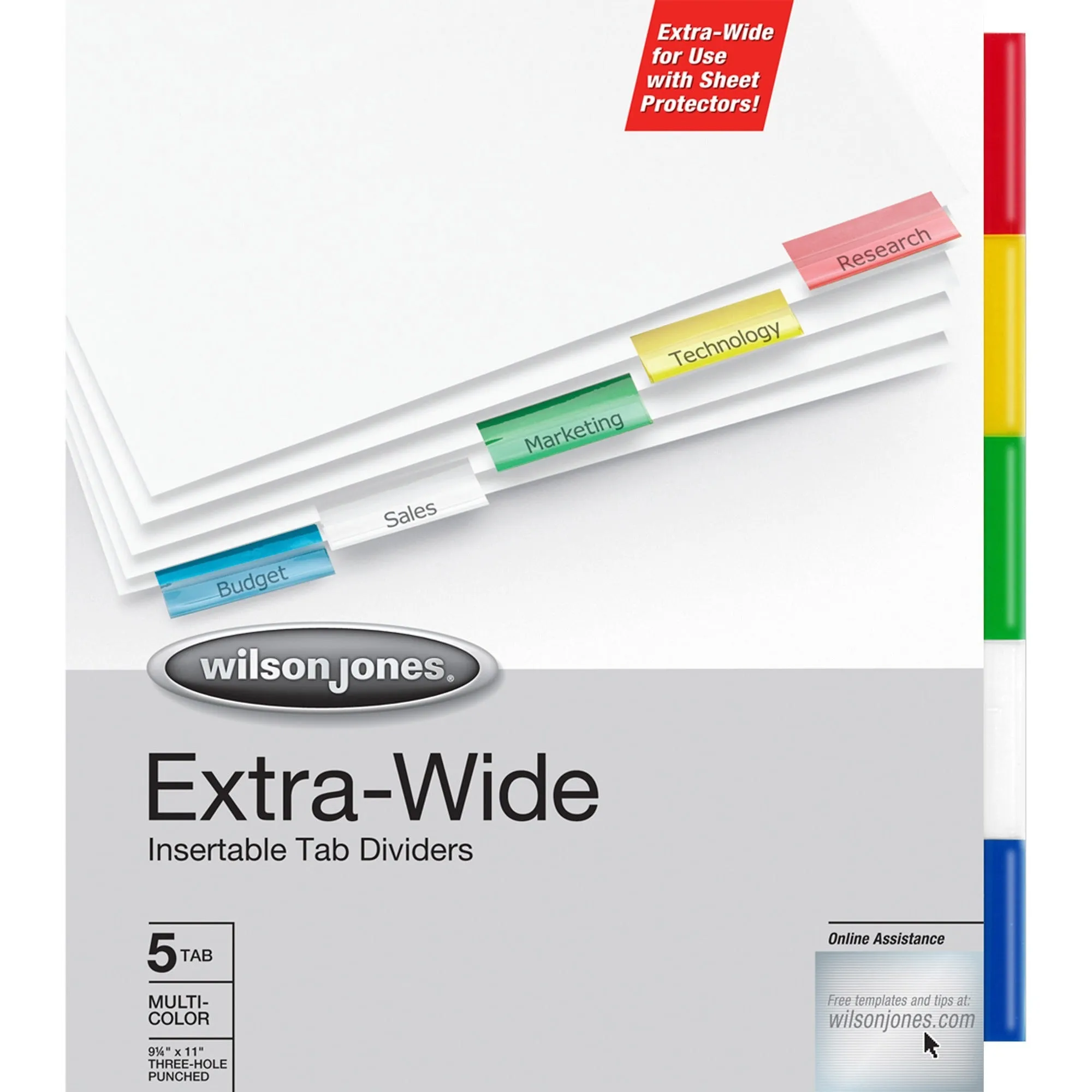 Wilson Jones Oversized Insertable Tab Dividers