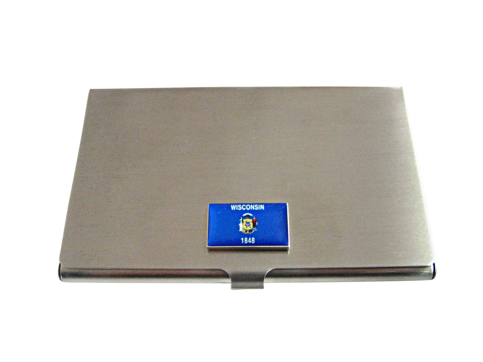 Wisconsin State Flag Pendant Business Card Holder