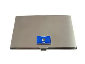 Wisconsin State Flag Pendant Business Card Holder
