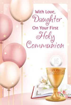 With Love  Daughter On Your First Holy Communion Greeting Card