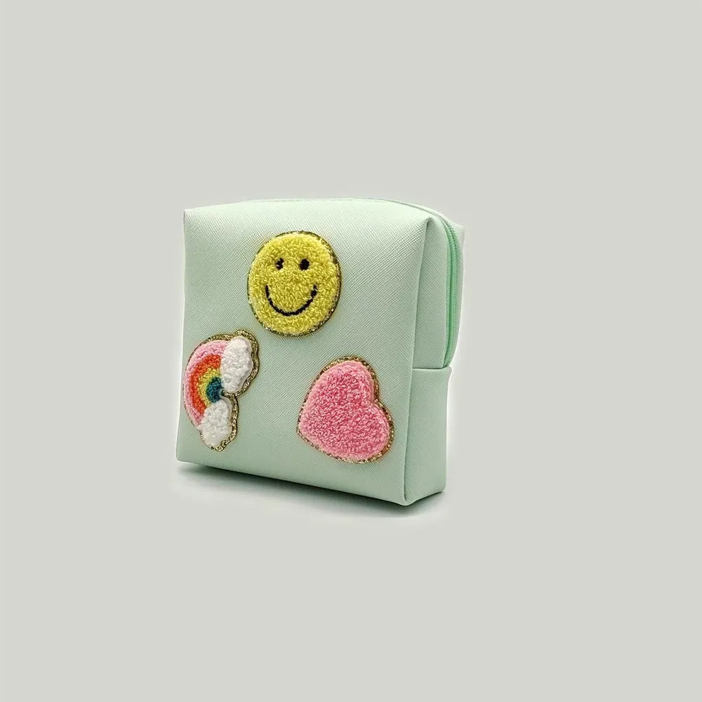 Women's Sanitary Napkin Towel Embroidery Letter Storage Cosmetic Bags