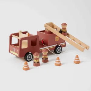 Wooden Fire Truck Play Set