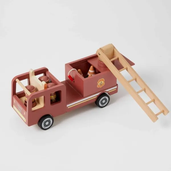 Wooden Fire Truck Play Set