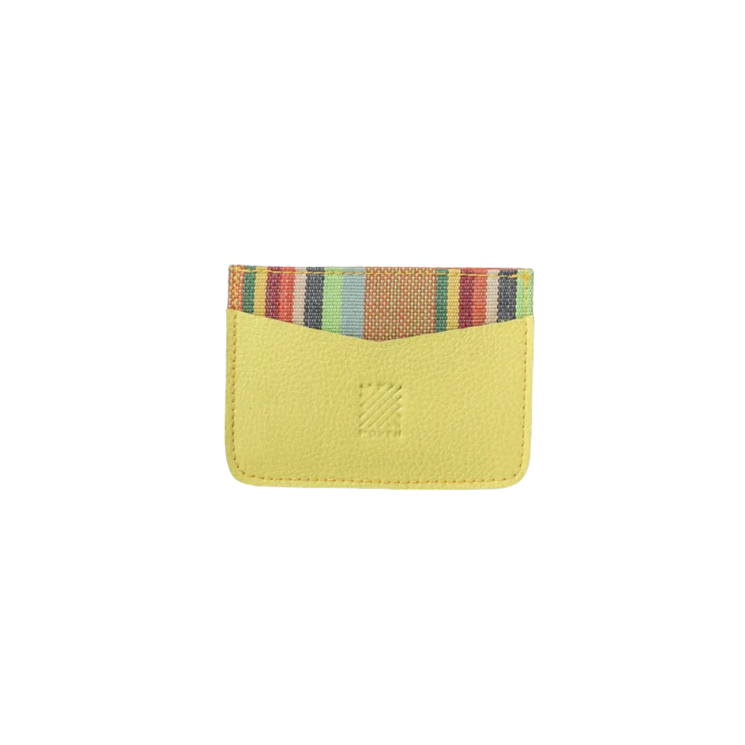 Woven Bulsa Cardholder in Yellow Leather