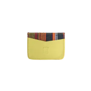 Woven Bulsa Cardholder in Yellow Leather