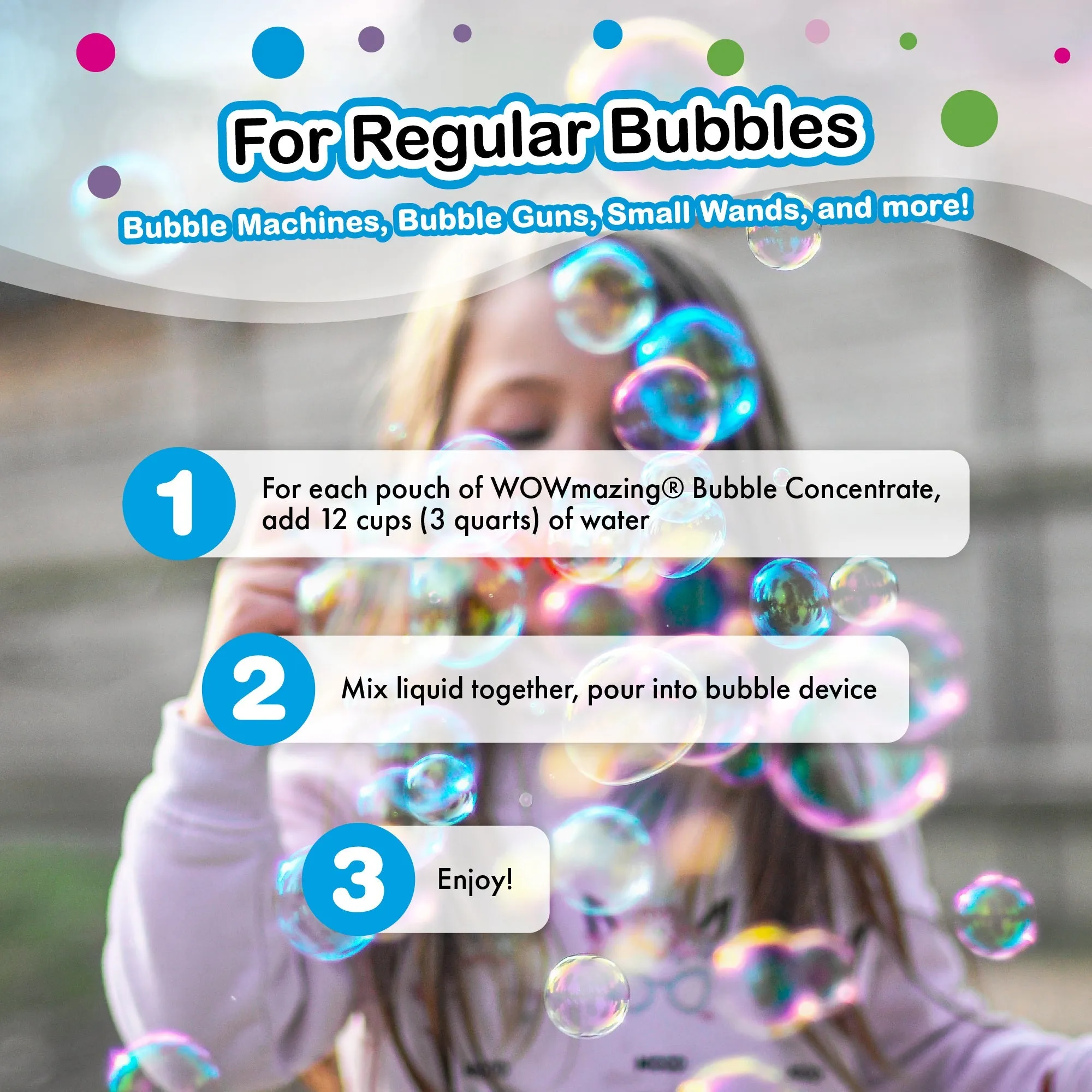 WOWmazing Bubble Concentrate Refill - 3 Pouch-Pack - Just Add Water!