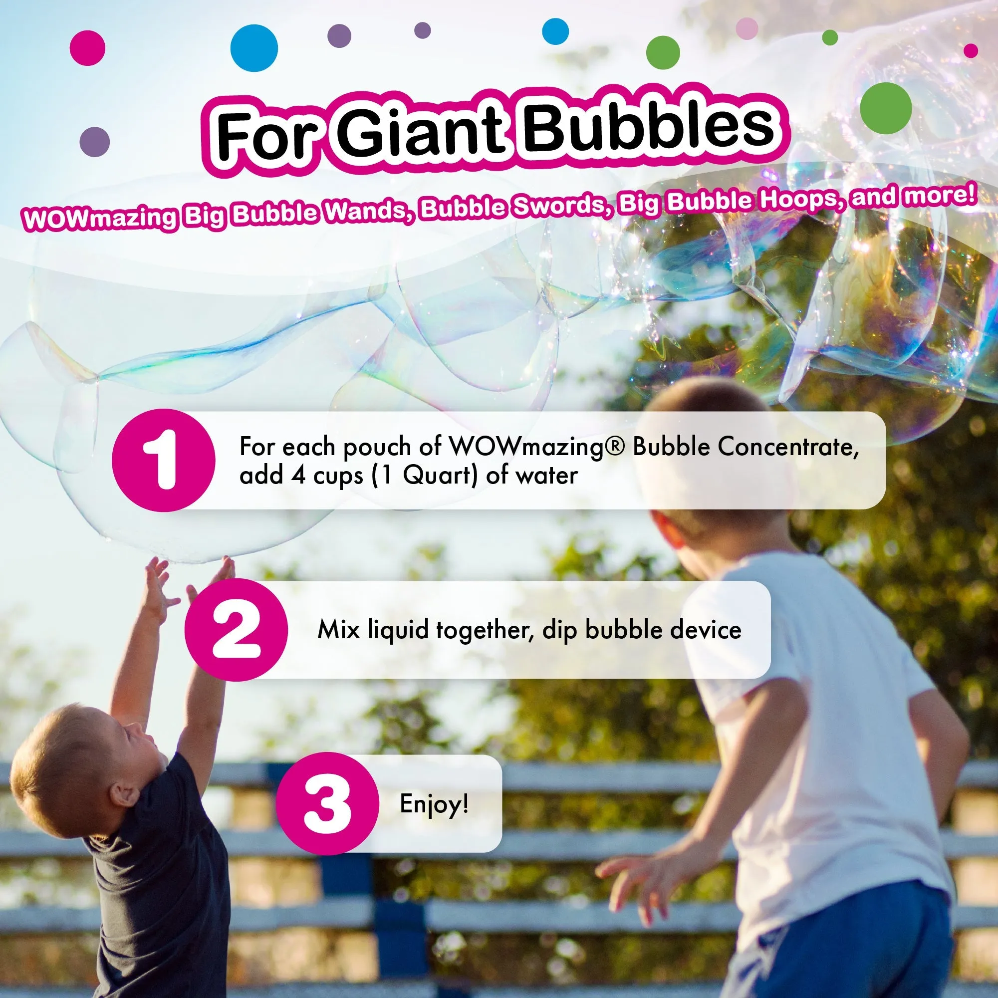 WOWmazing Bubble Concentrate Refill - 3 Pouch-Pack - Just Add Water!