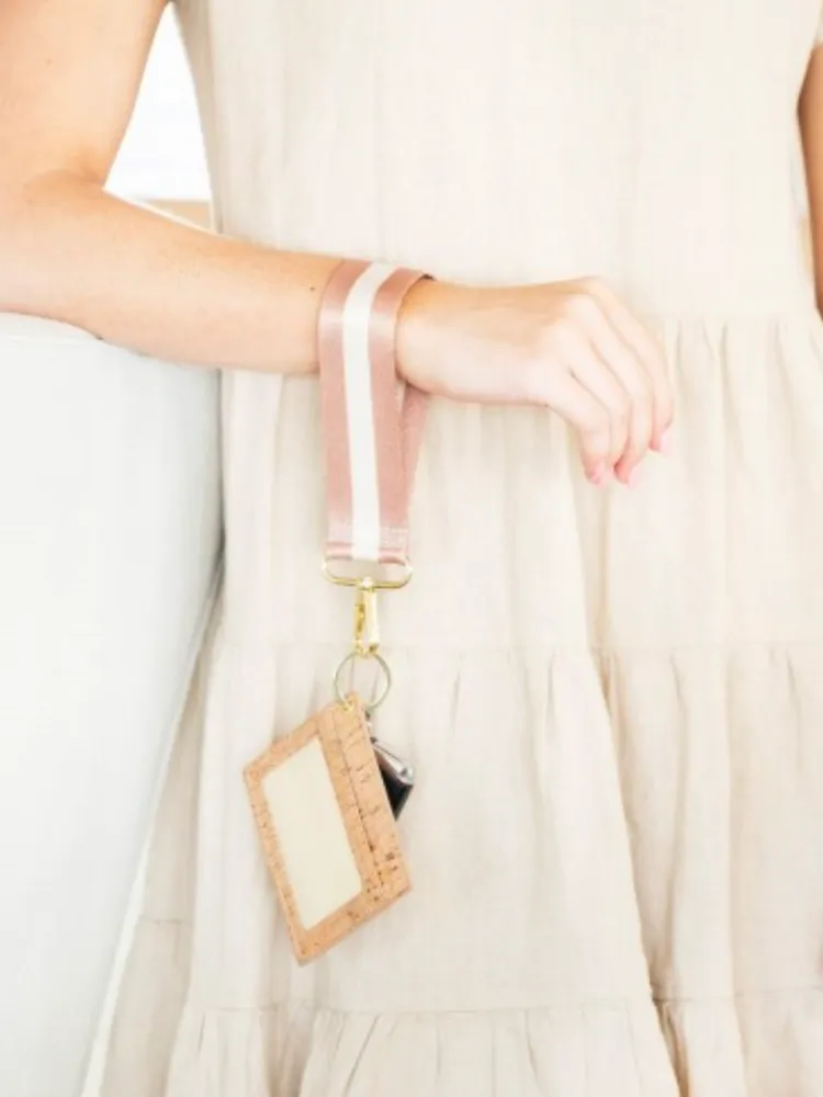 Wristlet Strap - Tan Stripe