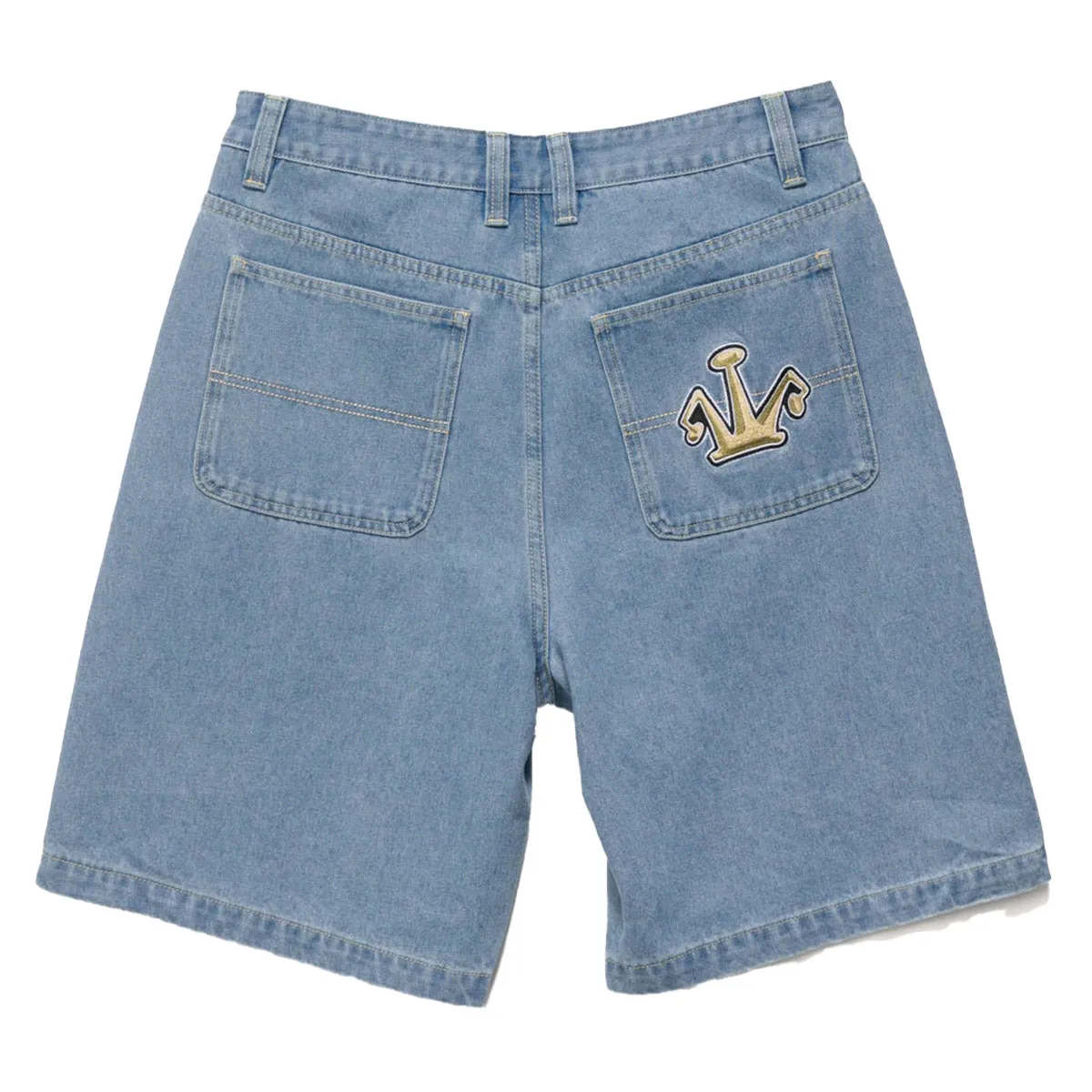 XLarge - Folded Crown Bull Denim Shorts Mid Blue