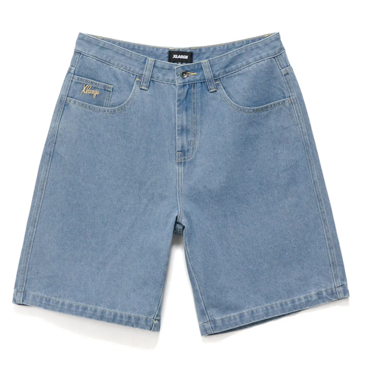 XLarge - Folded Crown Bull Denim Shorts Mid Blue