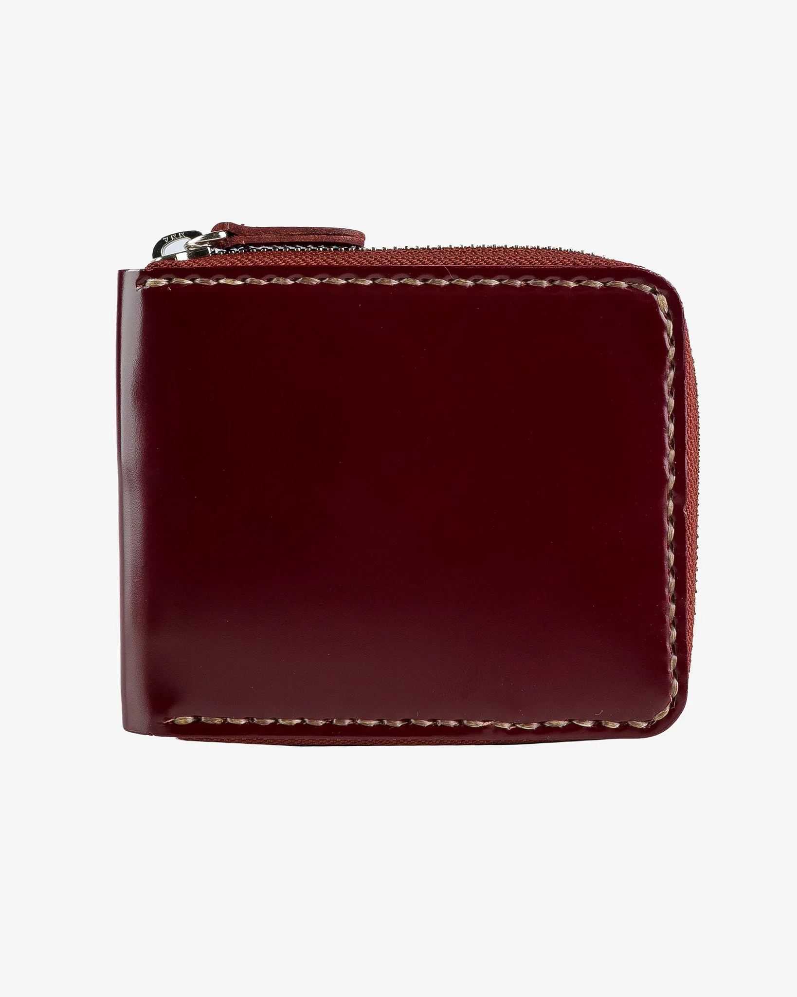 Zip-Secured Shell Cordovan Wallet - Oxblood