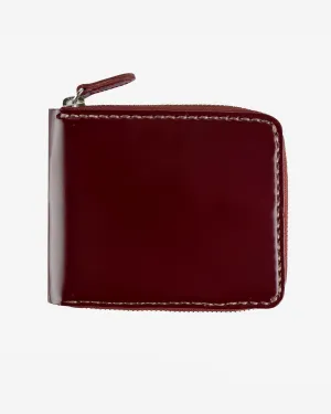 Zip-Secured Shell Cordovan Wallet - Oxblood