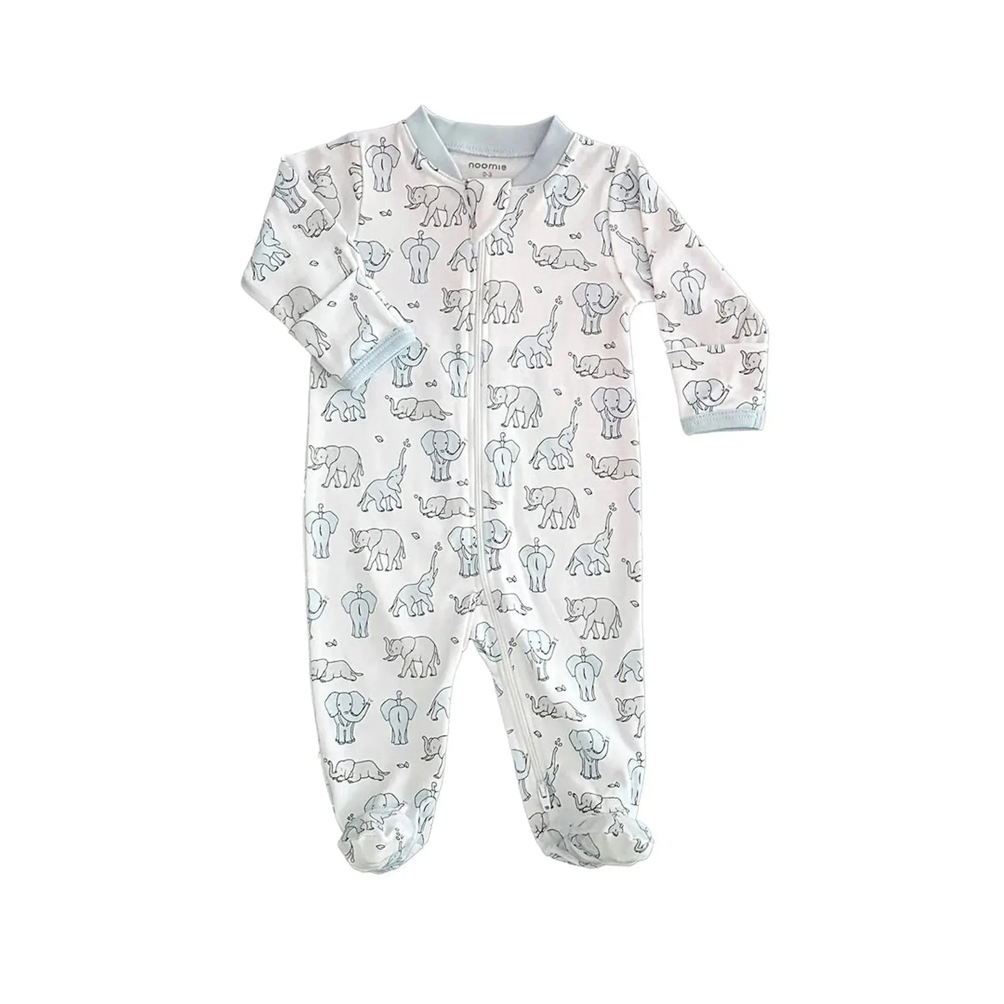 Zipper Footie Elephants